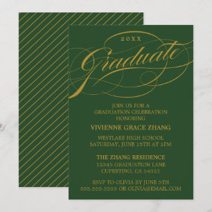 CARTE D'INVITATION DE FIN D'ÉTUDES DE STYLE ÉLÉGAN