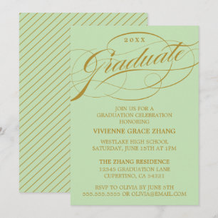 CARTE D'INVITATION DE FIN D'ÉTUDES DE STYLE ÉLÉGAN