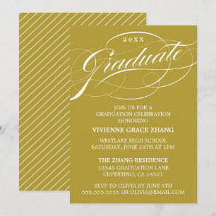 CARTE D'INVITATION DE FIN D'ÉTUDES DE STYLE ÉLÉGAN