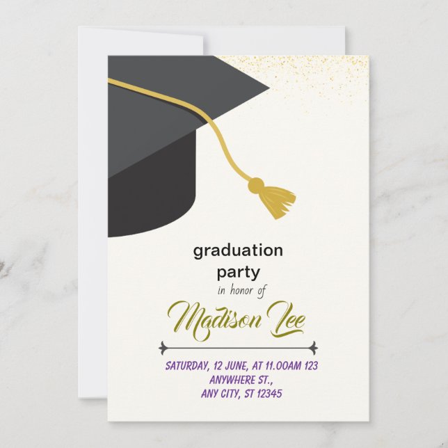 carte d'invitation de graduation (Devant)