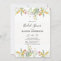 Carte d'invitation de la douche nuptiale fleur sau