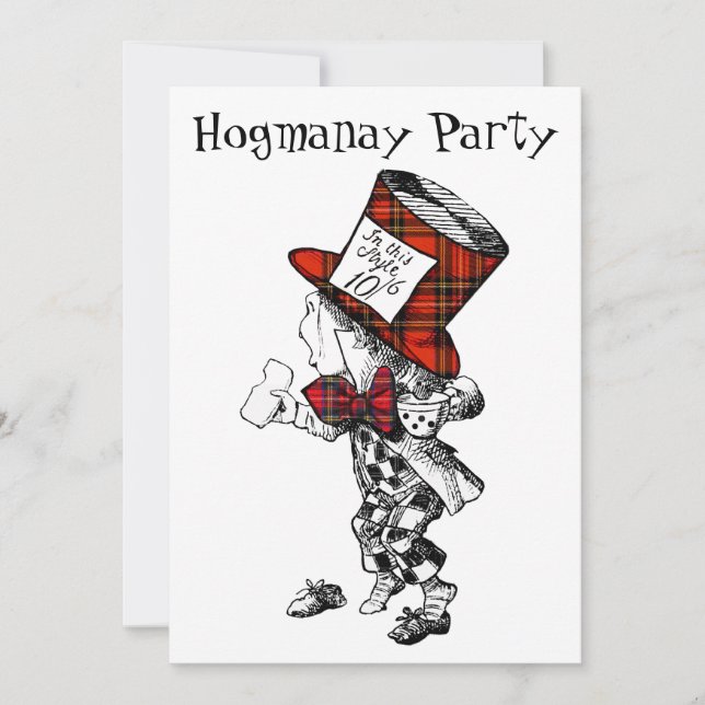 Carte d'invitation de la fête de Hogmanay en Écoss (Devant)
