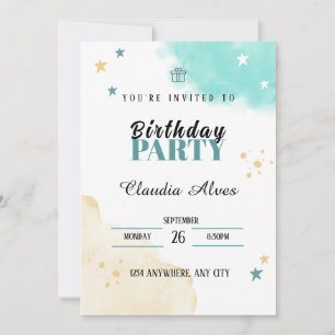 Carte d'invitation de la partie Anniversaire de en