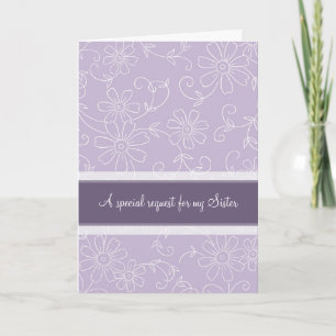 Carte d'invitation de la Soeur Bridesmaid Florale 