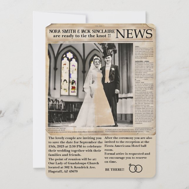 " CARTE D'INVITATION DE MARIAGE " (Devant)