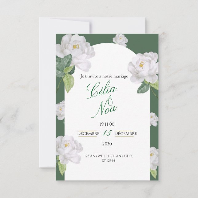 carte d'invitation de mariage (Devant)