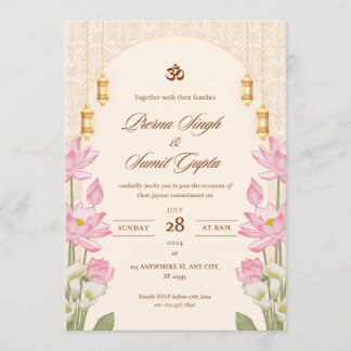 Carte d'invitation de mariage 5"7 pouces cartes