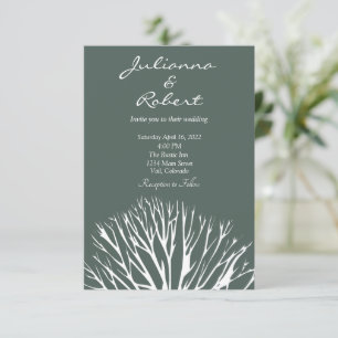 Carte d'invitation de mariage arbre de vie simple 