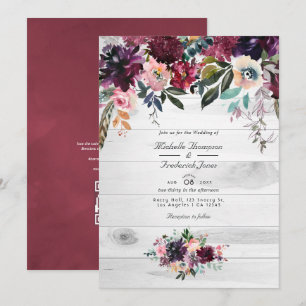 Carte d'invitation de mariage au jardin floral de