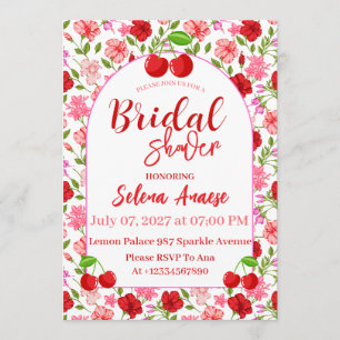 Carte d'invitation de mariage aux cerises