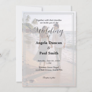 Carte d'invitation de mariage avec fond de photo m