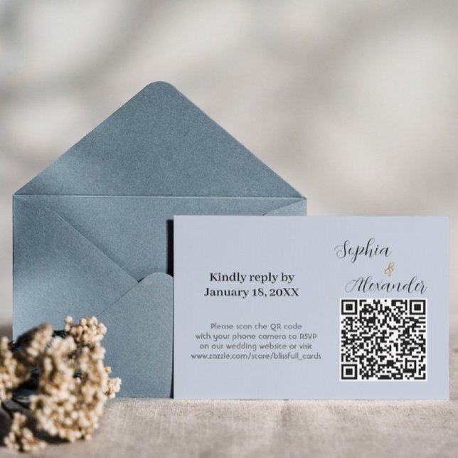 Carte d'invitation de mariage avec QR Code élégant (Créateur téléchargé)