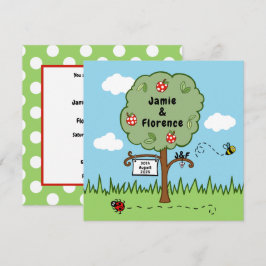 Carte d'invitation de mariage avec un arbre de cél