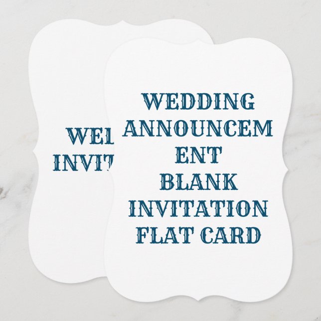 CARTE D'INVITATION DE MARIAGE BLANCHE PLATE (Devant / Derrière)