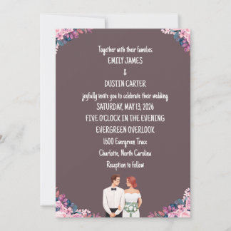 Carte d'invitation de mariage Boho Chic