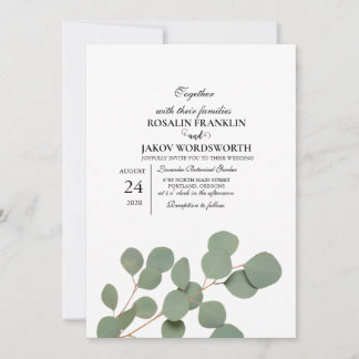 Carte d'invitation de mariage botanique à la verdu