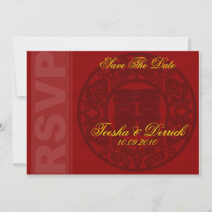 carte d'invitation de mariage chinois RSVP save th
