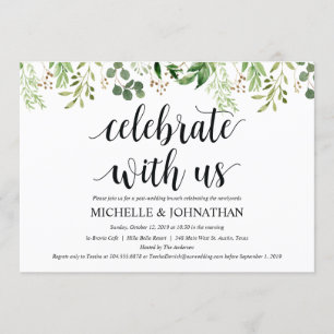 Carte d'invitation de Mariage de Brunch Green Post