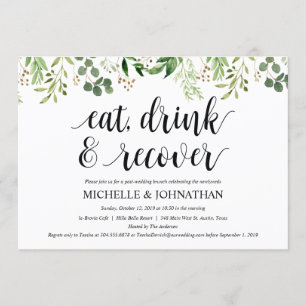 Carte d'invitation de Mariage de Brunch Green Post