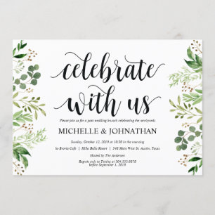 Carte d'invitation de Mariage de Brunch Green Post