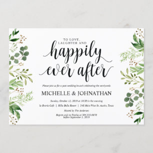 Carte d'invitation de Mariage de Brunch Green Post