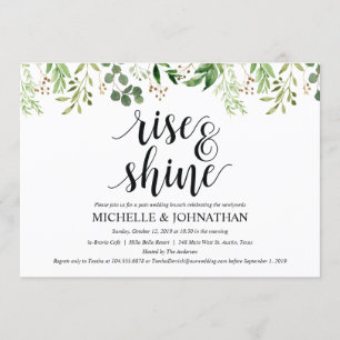 Carte d'invitation de Mariage de Brunch Green Post