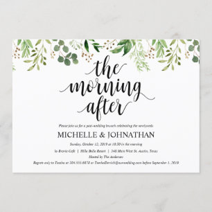 Carte d'invitation de Mariage de Brunch Green Post
