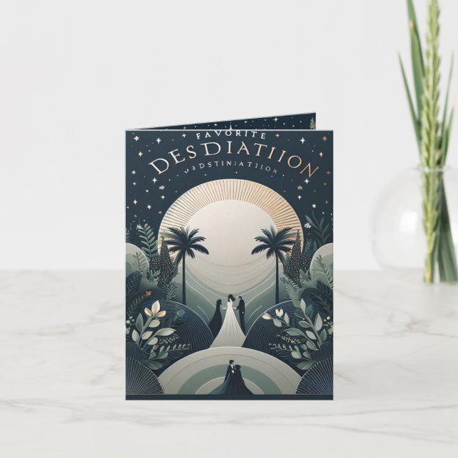 CARTE D'INVITATION DE MARIAGE DE DESTINATION (Devant)