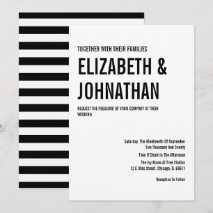 Carte d'invitation de mariage de typographie simpl