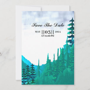 Carte d'invitation de mariage d'hiver Paysage de m