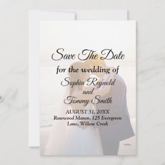 Carte d'invitation de mariage "Elegant Save the Da