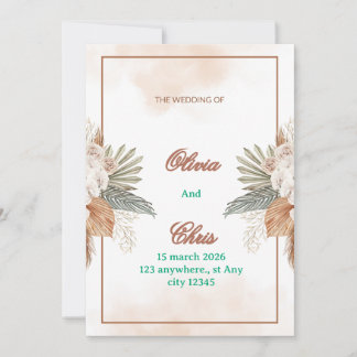 Carte d'invitation de mariage élégante et luxueuse