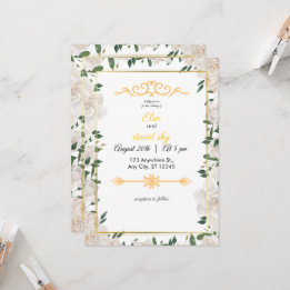 Carte d'invitation de mariage élégante et minimali