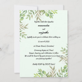 Carte d'invitation de mariage élégante et personna