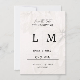 Carte d'invitation de mariage enveloppe blanche