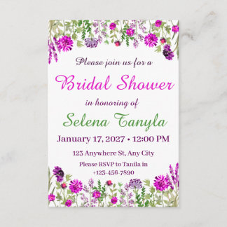 Carte d'invitation de mariage floral