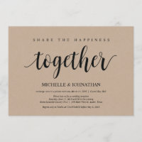 Carte d'invitation de mariage fugace pour partager