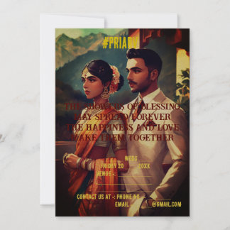 Carte d'invitation de mariage indien