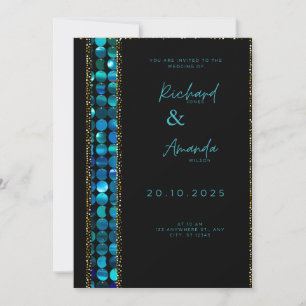 Carte d'invitation de mariage luxe en mosaïque sar