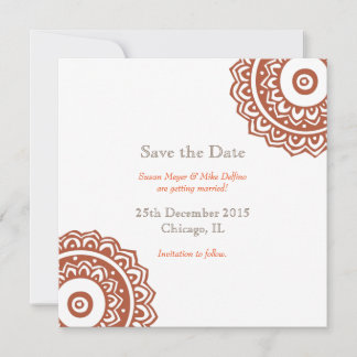 Carte d'invitation de mariage marron blanc pour ré