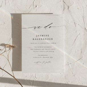 Carte d'invitation de mariage Minimaliste Script W