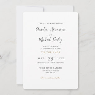 Carte d'invitation de mariage minimaliste simple e