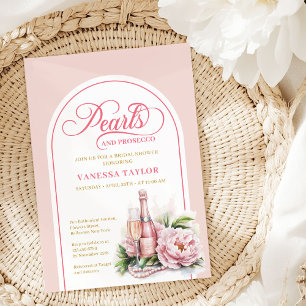 Carte d'invitation de mariage Perles et Prosecco É
