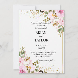 Carte d'invitation de mariage personnalisée