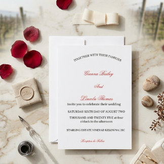 Carte d'invitation de mariage personnalisée élégan