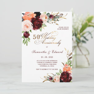 Carte d'invitation de mariage pour les 50 ans de m