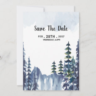 Carte d'invitation de mariage pour pin d'hiver