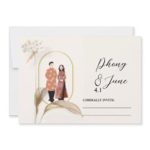 Carte d'invitation de mariage pour réserver la dat