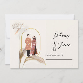 Carte d'invitation de mariage pour réserver la dat