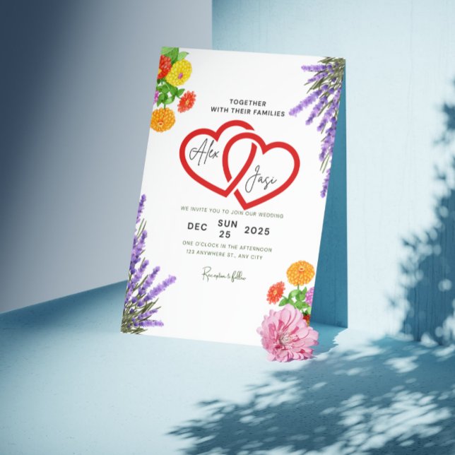 Carte d'invitation de mariage ✨ printemps (Créateur téléchargé)